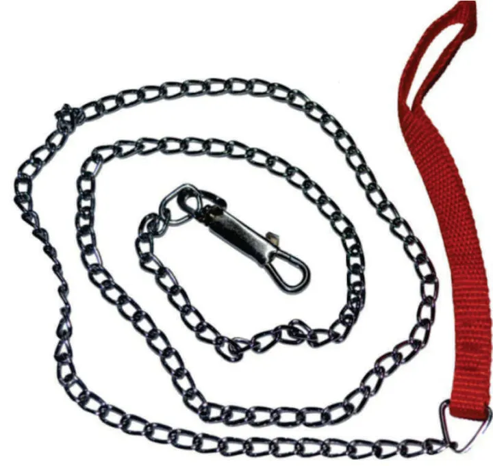 Dog Chain with Leather Small
