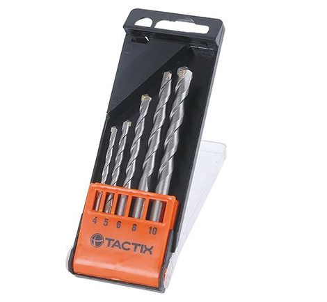 Tactix Concrete Drillbit Set 5Pc 4-10mm 