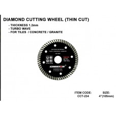 CRESTON CCT-234 DIAMOND CUTTING WHEEL - TURBO WAVE 4” x 105mm