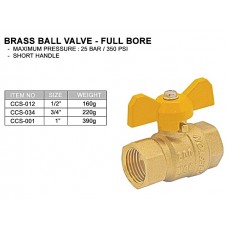 CRESTON CCS-012 BRASS BALL VALVE - FULL BORE SIZE: 1/2" 160g